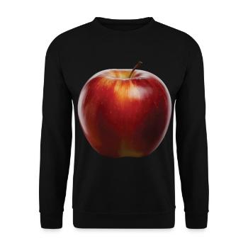 Apfel Frucht Geschenk - Unisex Pullover - Schwarz - Vorne - Alina (178cm) & Michal (187cm)