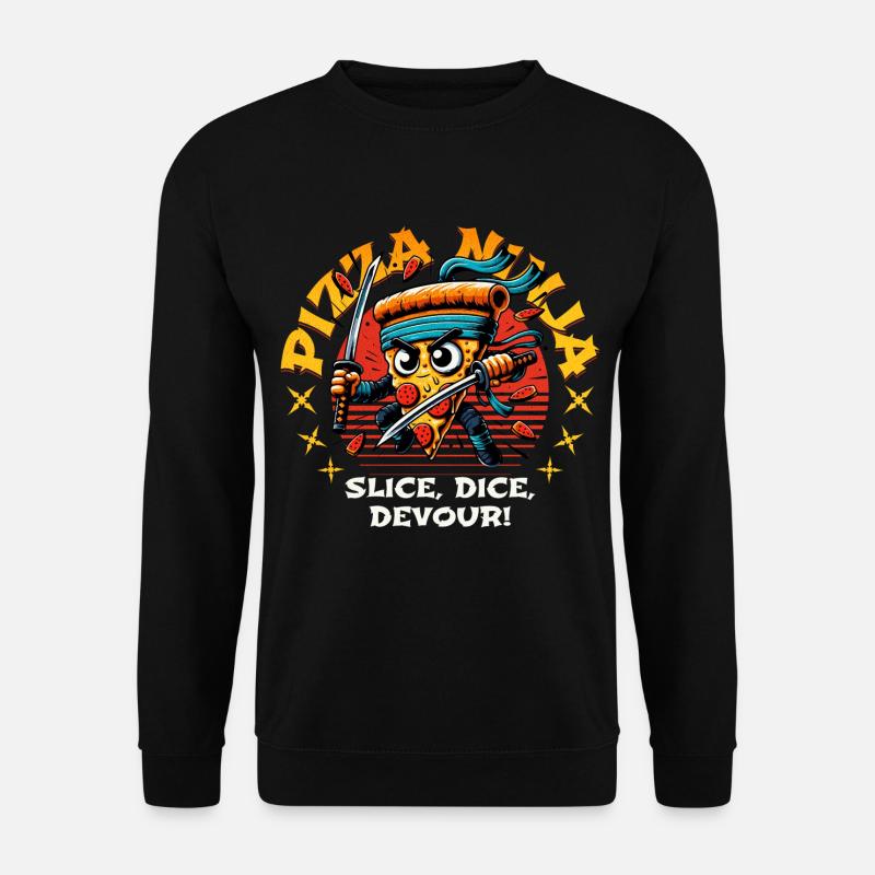 PIZZA NINJA SLICE, DICE, DEVOUR! - Unisex Pullover - Schwarz