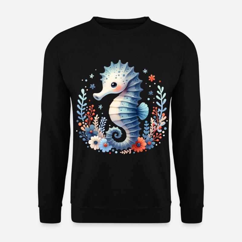 Seepferd Seepferdchen - Unisex Pullover - Schwarz