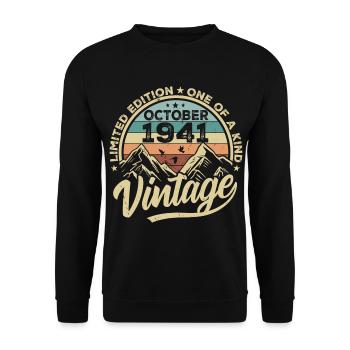 October 1941 Birthday 1941 Born October 1941 - Unisex Sweatshirt - black - Front - Alina (178cm) & Michal (187cm)