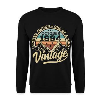 October 1994 Birthday 1994 Born October 1994 - Unisex Sweatshirt - black - Front - Alina (178cm) & Michal (187cm)