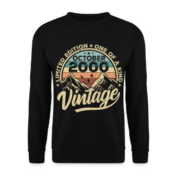 October 2000 Birthday 2000 Born October 2000 - Unisex Sweatshirt - black - Front - Alina (178cm) & Michal (187cm)