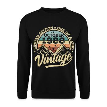 Octobre 1988 Anniversaire 1988 Né en octobre 1988 - Sweat-shirt Unisexe - noir - Devant - Alina (178cm) & Michal (187cm)