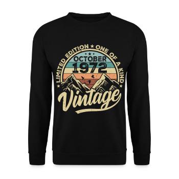 Octobre 1972 Anniversaire 1972 Né en octobre 1972 - Sweat-shirt Unisexe - noir - Devant - Alina (178cm) & Michal (187cm)