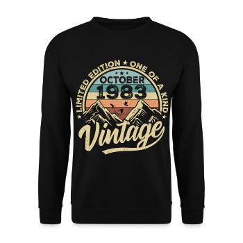 Octobre 1983 Anniversaire 1983 Né en octobre 1983 - Sweat-shirt Unisexe - noir - Devant - Alina (178cm) & Michal (187cm)