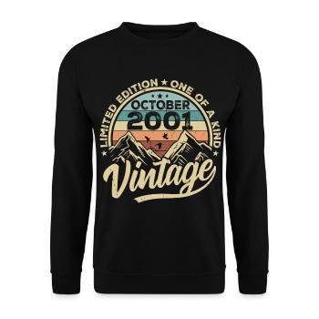 October 2001 Birthday 2001 Born October 2001 - Unisex Sweatshirt - black - Front - Alina (178cm) & Michal (187cm)