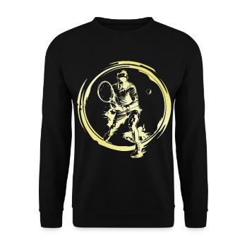 Tennis Spieler - Unisex Pullover - Schwarz - Vorne - Alina (178cm) & Michal (187cm)