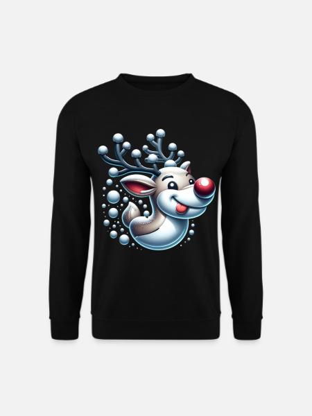 Lustiges Rentier Christmas Xmas Weihnachten - Unisex Pullover - Schwarz