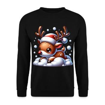 Renne mignon cadeau de Saint-Nicolas - Sweat-shirt Unisexe - noir - Devant - Alina (178cm) & Michal (187cm)