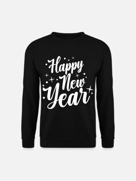 Frohes Neues Jahr Spruch Neujahr - Unisex Pullover - Schwarz
