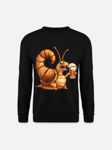 Escargot Pixel Bière - Sweat-shirt Unisexe - noir