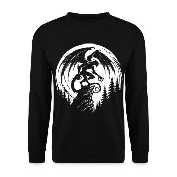 Wasserspeier – Wächter der Nacht - Gargoyle Design - Unisex Pullover - Schwarz - Vorne - Alina (178cm) & Michal (187cm)