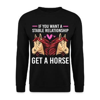 Horse racing - Unisex Sweatshirt - black - Front - Alina (178cm) & Michal (187cm)