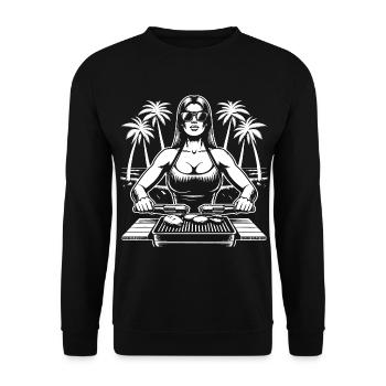Grillkönig – Un barbecue design cool pour l’été - Sweat-shirt Unisexe - noir - Devant - Alina (178cm) & Michal (187cm)