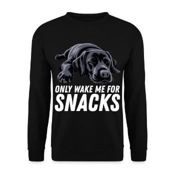 Black Labrador Dog Only Wake Me For Snacks - Unisex Sweatshirt - black - Front - Alina (178cm) & Michal (187cm)