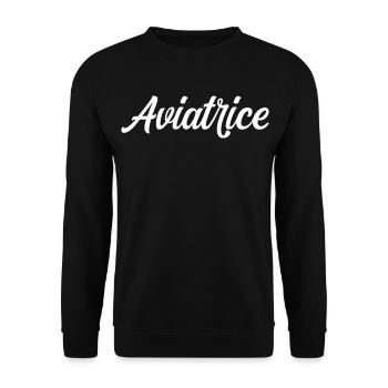 Fliegerpilot Flugzeugflug - Unisex Pullover - Schwarz - Vorne - Alina (178cm) & Michal (187cm)