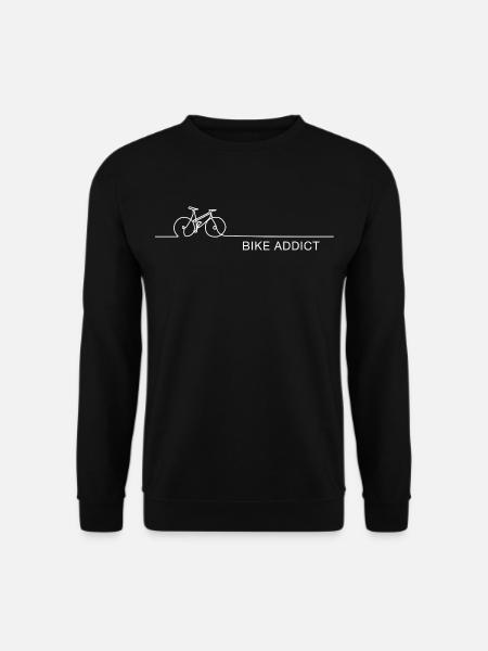 Bike Addict – Minimalistischer Fahrrad Spruch - Unisex Pullover - Schwarz