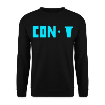 Rebus Funny Con Pot Wortspiel Humor - Unisex Pullover - Schwarz - Vorne - Alina (178cm) & Michal (187cm)