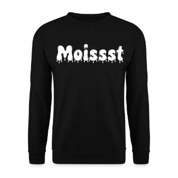 Feuchter tropfender Text - Unisex Pullover - Schwarz - Vorne - Alina (178cm) & Michal (187cm)