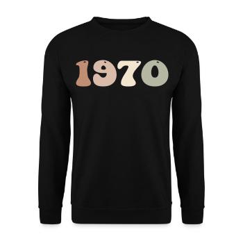 1970 - Sweat-shirt Unisexe - noir - Devant - Alina (178cm) & Michal (187cm)