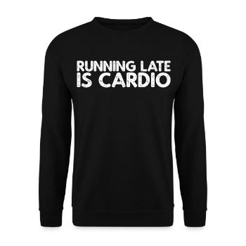 Running Late Is Cardio - Sweat-shirt Unisexe - noir - Devant - Alina (178cm) & Michal (187cm)