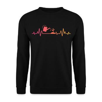 Sunset Heartbeat Gärtner Pflanzkübel - Unisex Pullover - Schwarz - Vorne - Alina (178cm) & Michal (187cm)