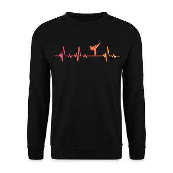 Taekwondo Sonnenuntergang Taekwondo Herzschlag - Unisex Pullover - Schwarz - Vorne - Alina (178cm) & Michal (187cm)