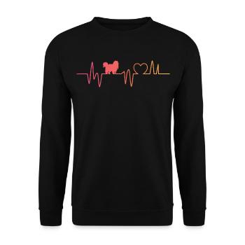 Persische Katze Sonnenuntergangsherzschlag - Unisex Pullover - Schwarz - Vorne - Alina (178cm) & Michal (187cm)