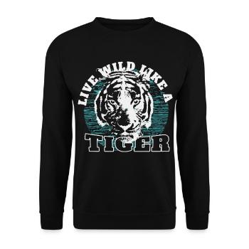 Tiger - Unisex Pullover - Schwarz - Vorne - Alina (178cm) & Michal (187cm)