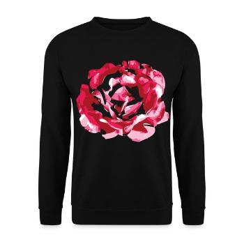 Rose Roses Flower Blossom Garden Nature Gift - Unisex Sweatshirt - black - Front - Alina (178cm) & Michal (187cm)