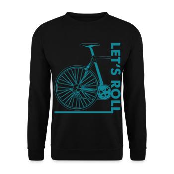 Bicycle cyclist cycling bike wheel gift - Unisex Sweatshirt - black - Front - Alina (178cm) & Michal (187cm)