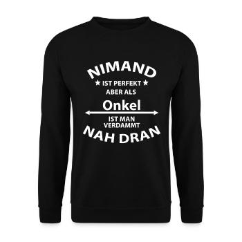 Parfait tonton naissance baptême cadeau - Sweat-shirt Unisexe - noir - Devant - Alina (178cm) & Michal (187cm)