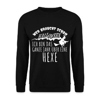 Sorcière d’Halloween - Sweat-shirt Unisexe - noir - Devant - Alina (178cm) & Michal (187cm)