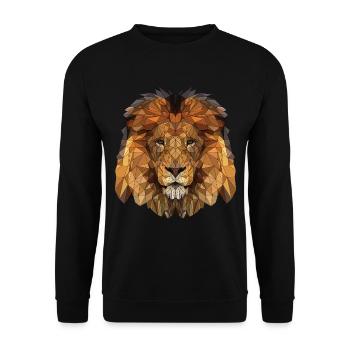 lion - Unisex Sweatshirt - black - Front - Alina (178cm) & Michal (187cm)