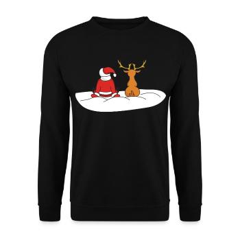 Noël drôle Noël Noël Noël - Sweat-shirt Unisexe - noir - Devant - Alina (178cm) & Michal (187cm)