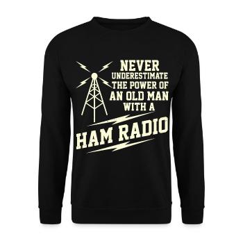Funny Ham Radio Shirt - Radio Operator Gift - Unisex Sweatshirt - black - Front - Alina (178cm) & Michal (187cm)