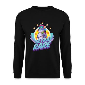 Katze Einhorn Ultra Rate Maine Coon - Unisex Pullover - Schwarz - Vorne - Alina (178cm) & Michal (187cm)