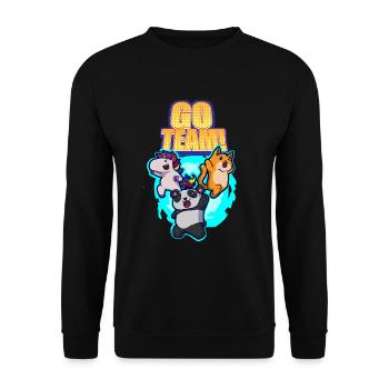 Einhorn Panda Katze Portal Motivation - Unisex Pullover - Schwarz - Vorne - Alina (178cm) & Michal (187cm)