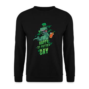 St. Patricks Day Druck Trex Irish Geschenk - Unisex Pullover - Schwarz - Vorne - Alina (178cm) & Michal (187cm)