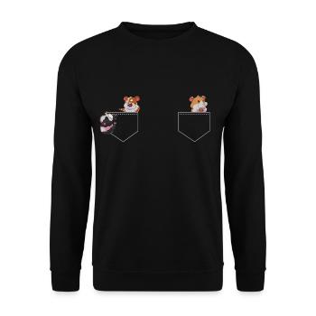 Hamster Guinea Pig Gift Chest Bag - Unisex Sweatshirt - black - Front - Alina (178cm) & Michal (187cm)