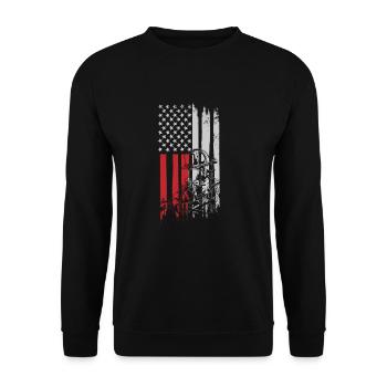 Pompiers ÉTATS-UNIS Drapeau pompier cadeau - Sweat-shirt Unisexe - noir - Devant - Alina (178cm) & Michal (187cm)