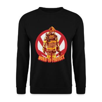 Fire Brigade Protect Vocation Gift Job - Unisex Sweatshirt - black - Front - Alina (178cm) & Michal (187cm)