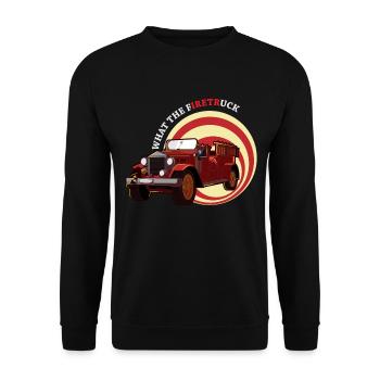 Fire Brigade Ambulance Profession Rarity Gift - Unisex Sweatshirt - black - Front - Alina (178cm) & Michal (187cm)