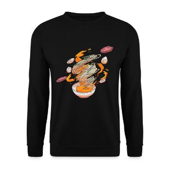 Ramen Nudeln Suppe Hurricane Japanisch Geschenk - Unisex Pullover - Schwarz - Vorne - Alina (178cm) & Michal (187cm)