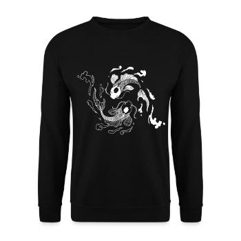 Yin Yang Koi cadeau d'équilibre d'eau de poisson carpe - Sweat-shirt Unisexe - noir - Devant - Alina (178cm) & Michal (187cm)