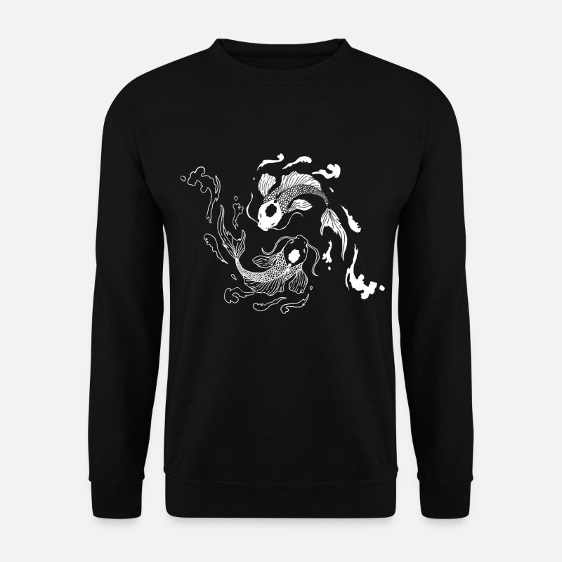 Yin Yang Koi Karpfen Fisch Wasser Balance Geschenk - Unisex Pullover - Schwarz