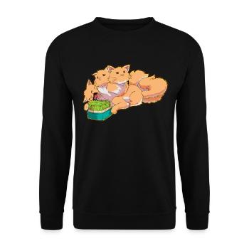 Cadeau moelleux Kerberos Chat Maine Coon - Sweat-shirt Unisexe - noir - Devant - Alina (178cm) & Michal (187cm)