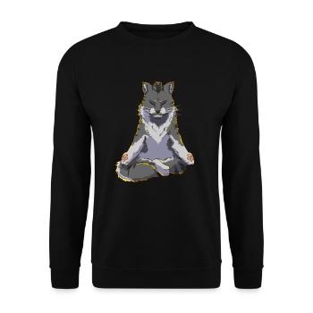 Cadeau de méditation pour le chat Maine Coon - Sweat-shirt Unisexe - noir - Devant - Alina (178cm) & Michal (187cm)