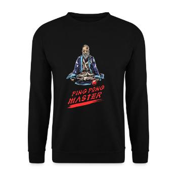 Ping Pong Maître Moine Moine Cadeau De Tennis De Table - Sweat-shirt Unisexe - noir - Devant - Alina (178cm) & Michal (187cm)