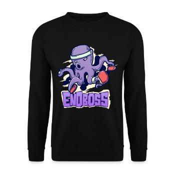 Oktopus Endboss Meister Tischtennis Geschenk - Unisex Pullover - Schwarz - Vorne - Alina (178cm) & Michal (187cm)